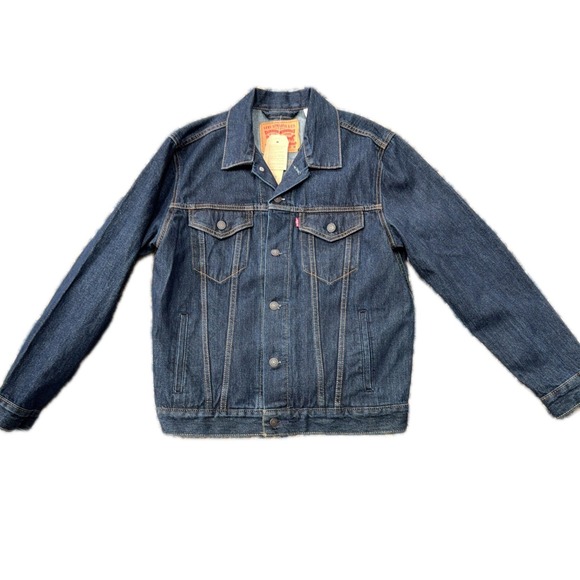 Levis Mens Trucker Jacket Dark Wash Indigo Denim 723340134 Size M NEW